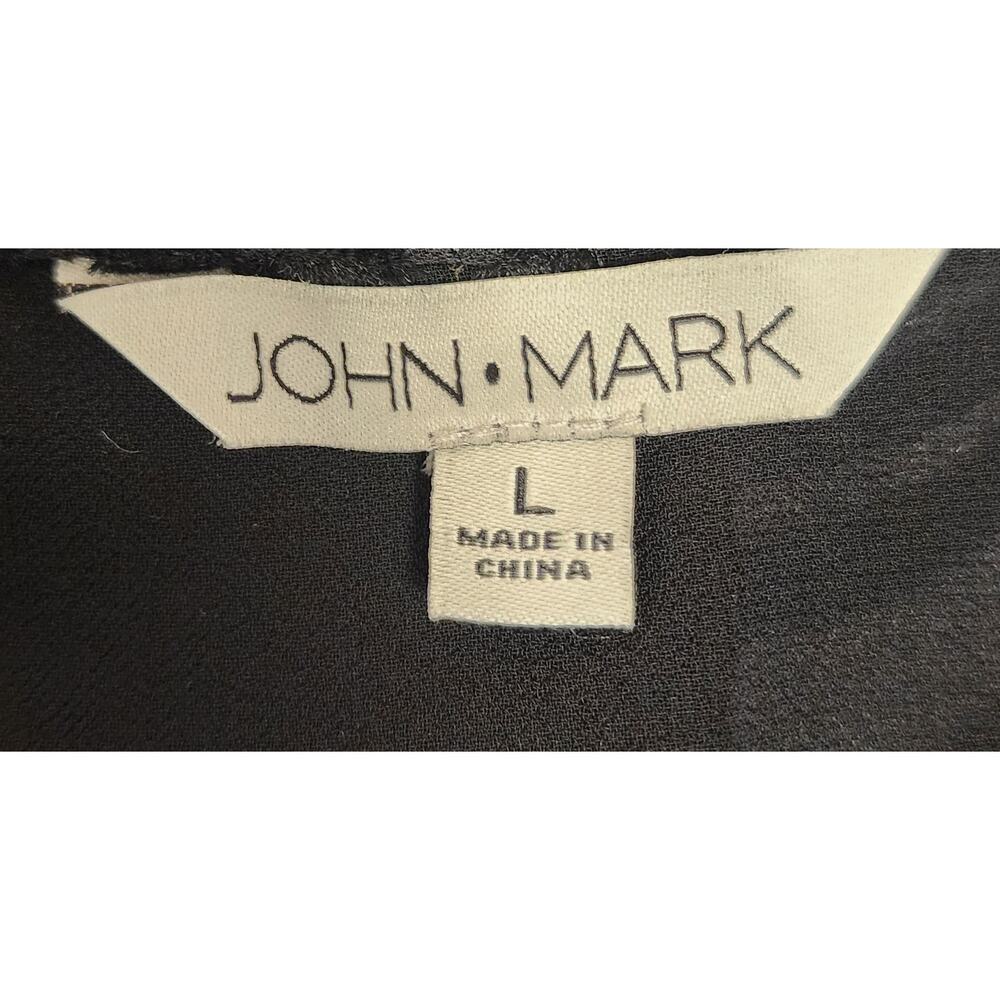 John Mark Patchwork Velour/ Sheer Multi Black 3/4 Kimono Sleeves Cardigan Large - Picture 8 of 8
